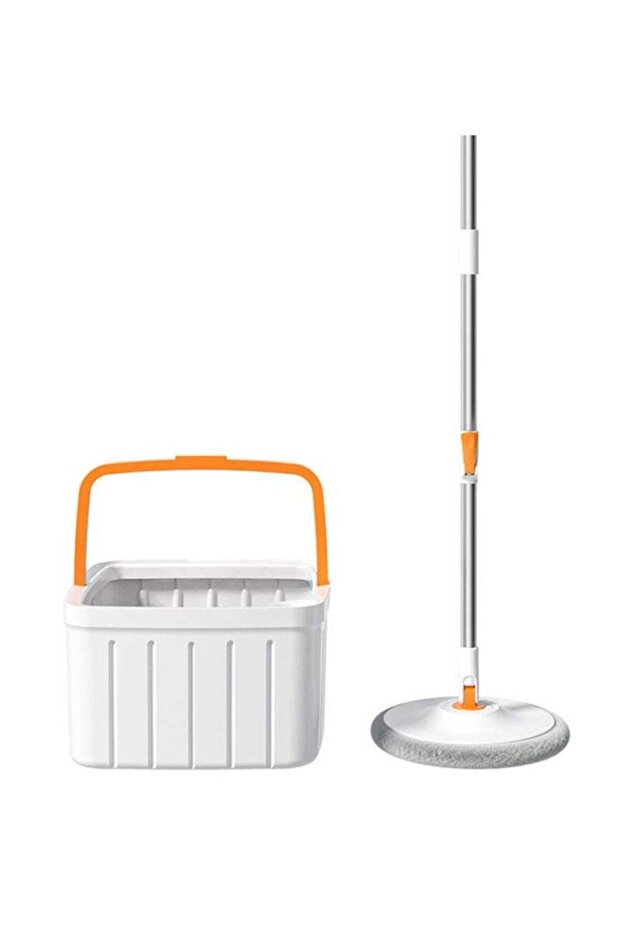 Spin Mop and Bucket Set,180° Rotating Mop Head Wet and Dry Use with 2 Washable and Reusable Pad - 1
