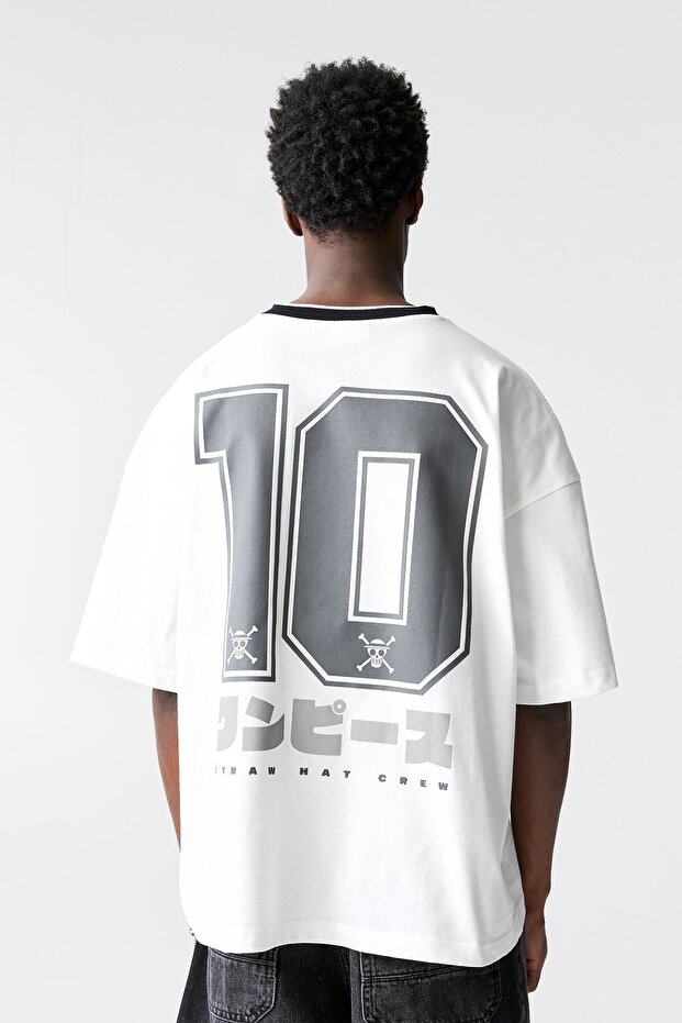 One Piece baskılı hokey t-shirt'ü - 7