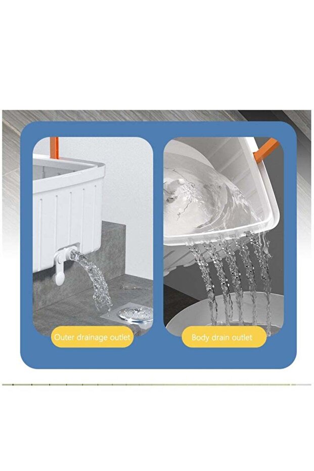 Spin Mop and Bucket Set,180° Rotating Mop Head Wet and Dry Use with 2 Washable and Reusable Pad - 3