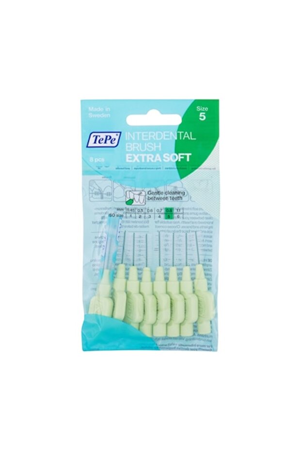 Set 8 periuțe interdentare, TePe, extra moi, verde - 1