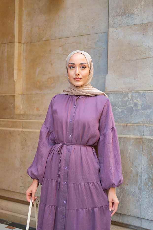 Rochie de damă din tul căptușit Prune - 3