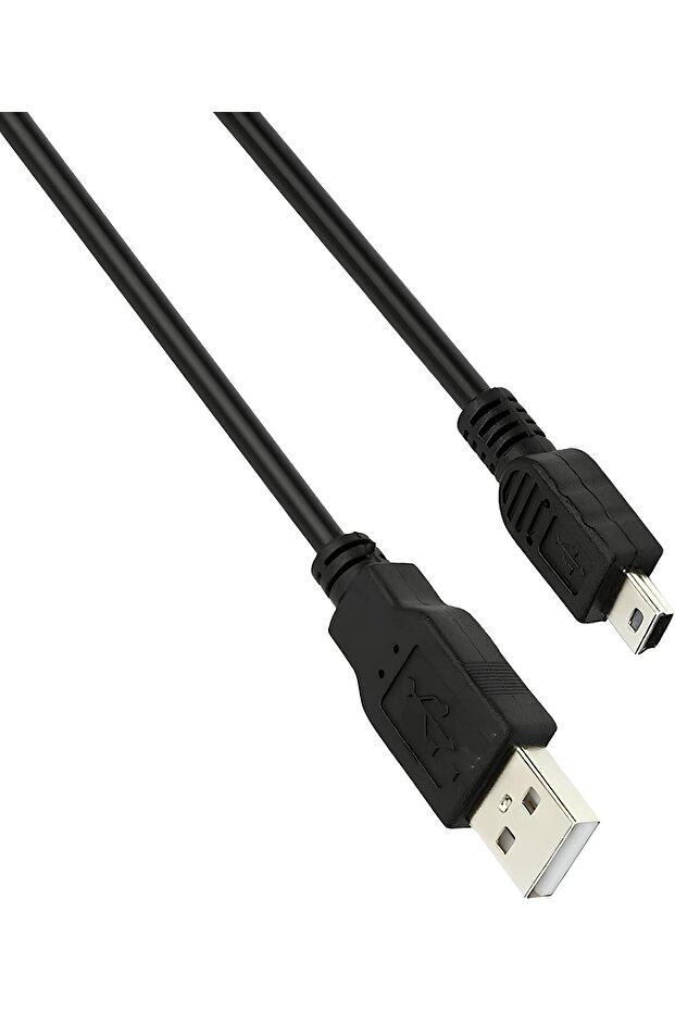 Mini USB 5 Pin Kablo 🔌 1.5 Metre Data Şarj Kablosu USB to Mini B – Siyah - 5
