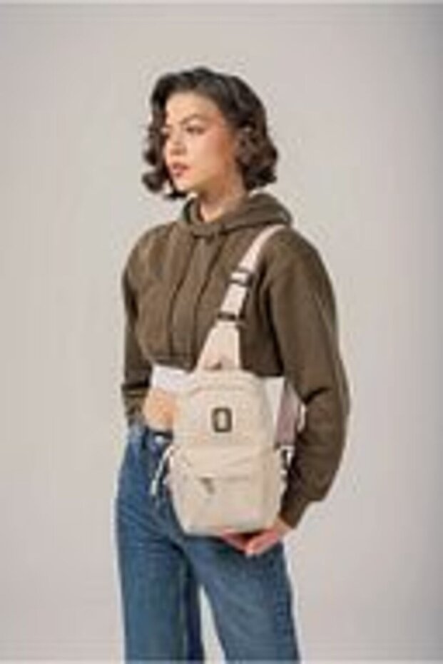 Ccs 17984 Luxury Cream Color Shoulder and Shoulder Bag