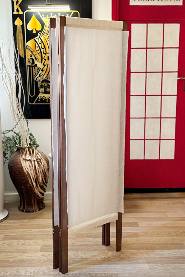 Ahşap Paravan Panel Kumaş Seperatör Paravan 5400 - 3