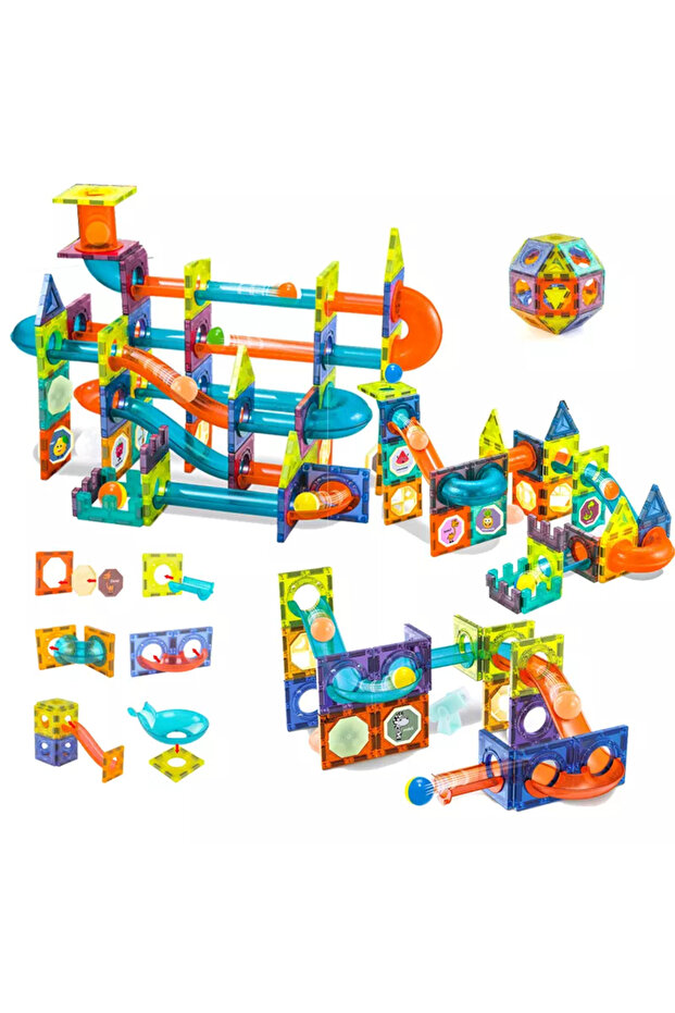 Set de constructie, ISP, LikeSmart Magnet Blocks, 148 piese, Multicolor - 1