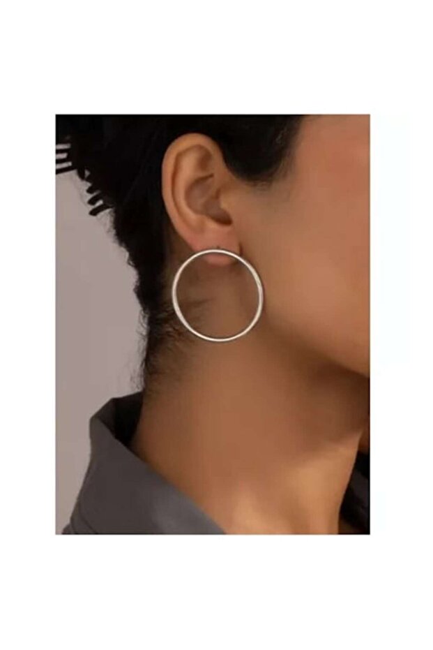 - Silver Earrings Round Shape - 2