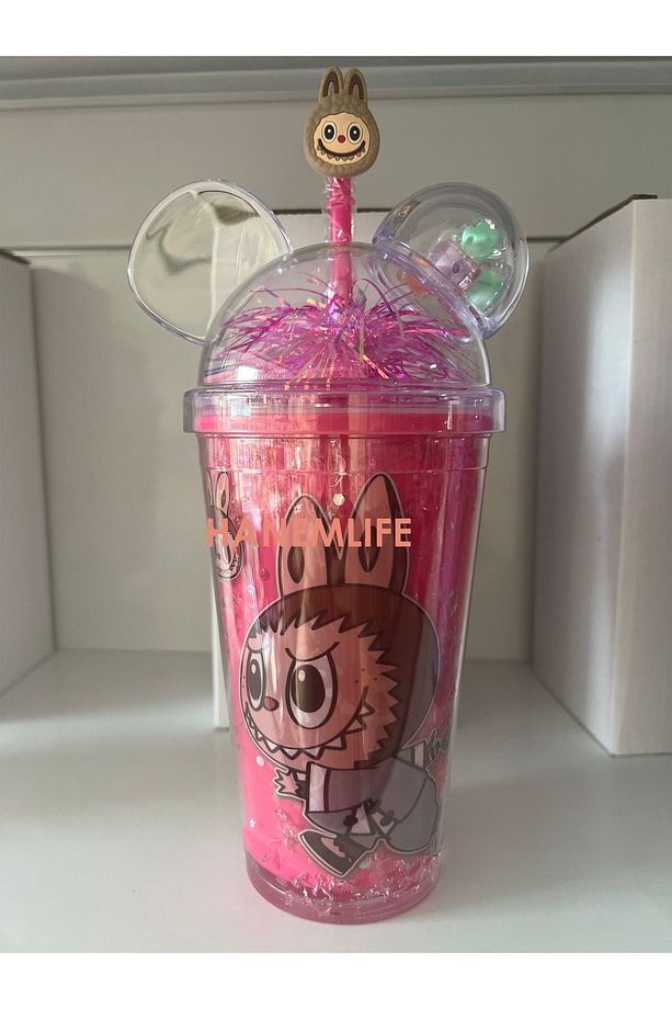 Labubu pipetli bardak suluk labubu Coca-cola Figürü çarm bebek şişeli veya kutulu süpriz - 2