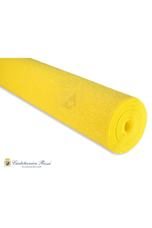 Italian Crapon Paper No:371, Flower Making Paper, 90 Gr - 50X150 Cm, Lemon Yellow - Lemon Yellow
