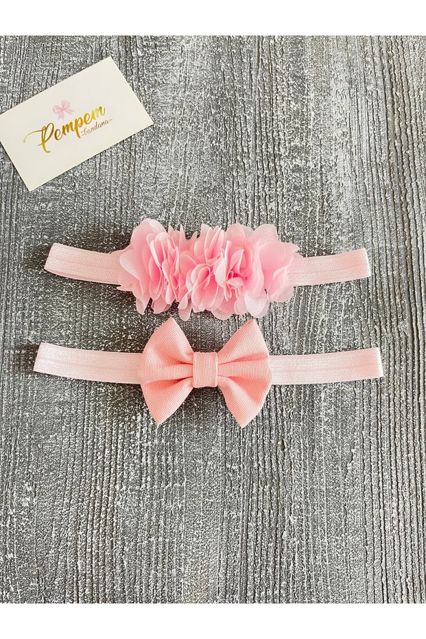 Baby Girl Frida Bandana and Linen Bow Bandana Color Choice Set of 2