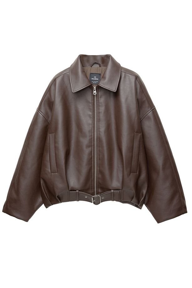 Suni deri bomber ceket - 4