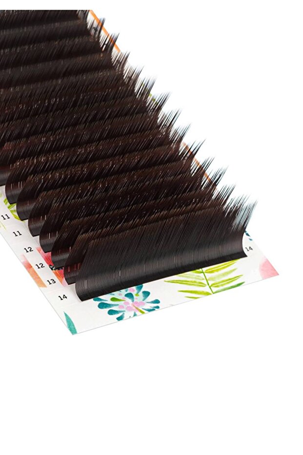 Lash&Go Koyu Kahverengi ipek kirpik 00,7 kalınlık C kıvrım 13 mm (tek boy) - 2