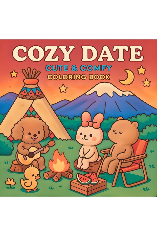 MULTI COZY DATE Bold-easy Patterns Coloring Book for Adults Cute Drawing Book Perfect Gift for Party