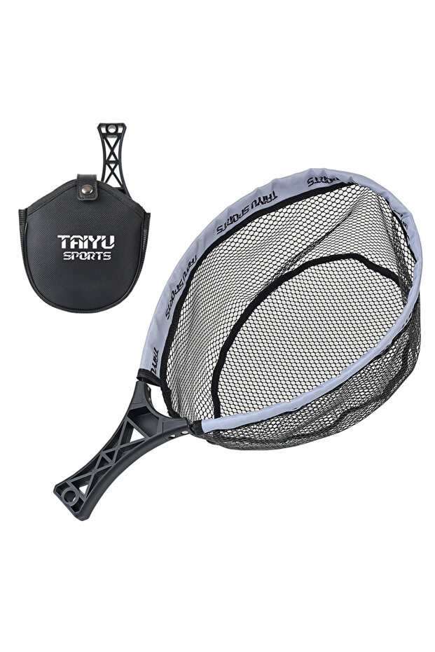 Straight handle TAIYU Folding Small Fishing Net with Bag, ABS Grip Integrated Fishing Hook and Adhes