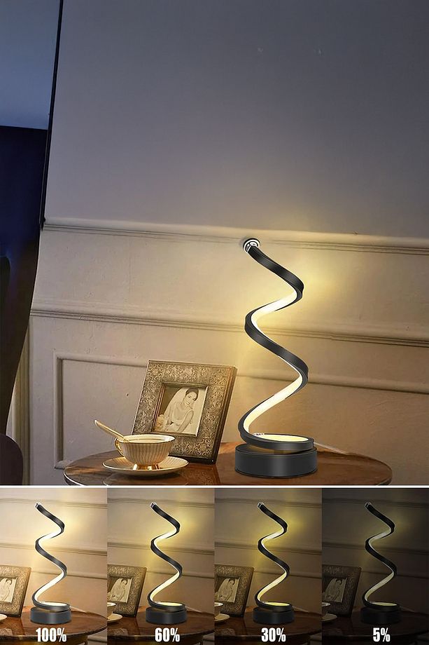 Spiral LED Masa Lambası - 3 Renk Işık Seçeneği - 6