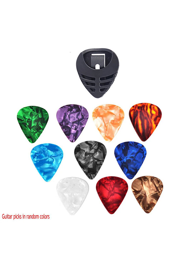 0.96mm picks 10PCS 10Pcs Guitar Picks & Guitar Pick Holder Set For Acoustic Guitar Electric Guitar B