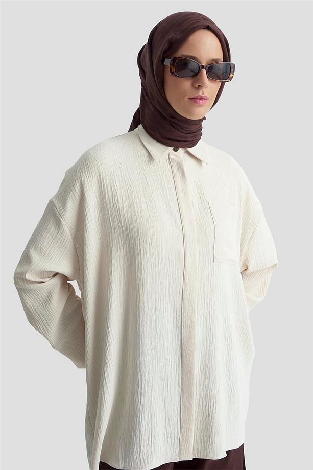 Cepli Basic Gömlek 25KD4003 Kum - 5