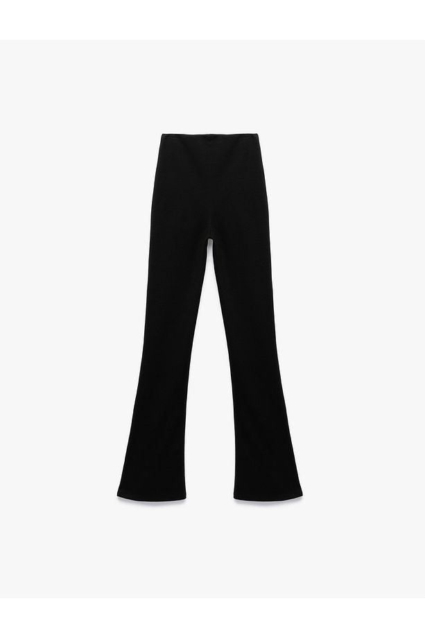Yüksek Bel Basic İspanyol Paça Pantolon - 2