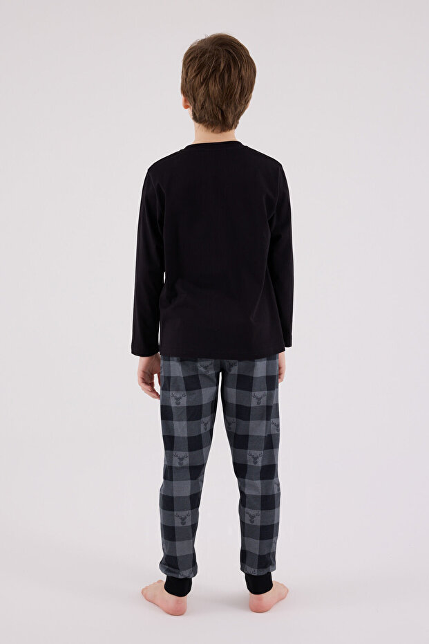 طقم بيجامة أسود للأولاد - 5