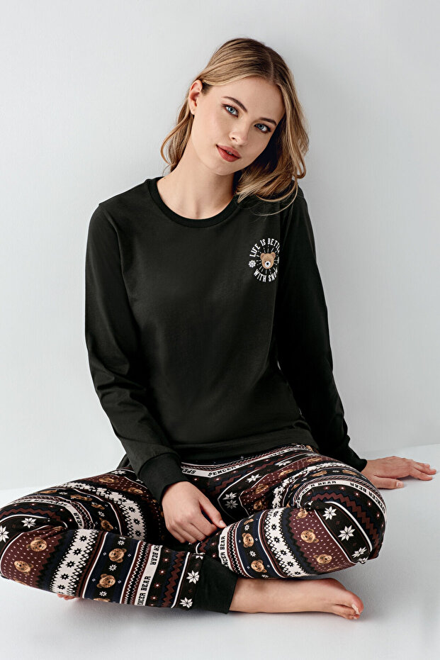 Kadın Gri Pijama Takımı - 1