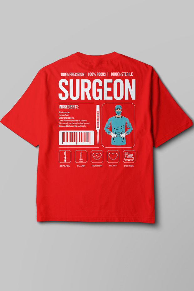 Surgeon - Oversize T-Shirt Red Unisex