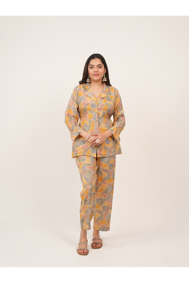 Multicolour Abstract Printed Co-ord Set