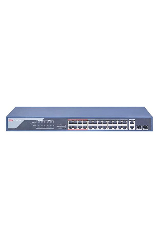 24-Port PoE Switch | 300m Long Range, 6KV Surge DS-3E0326P-E