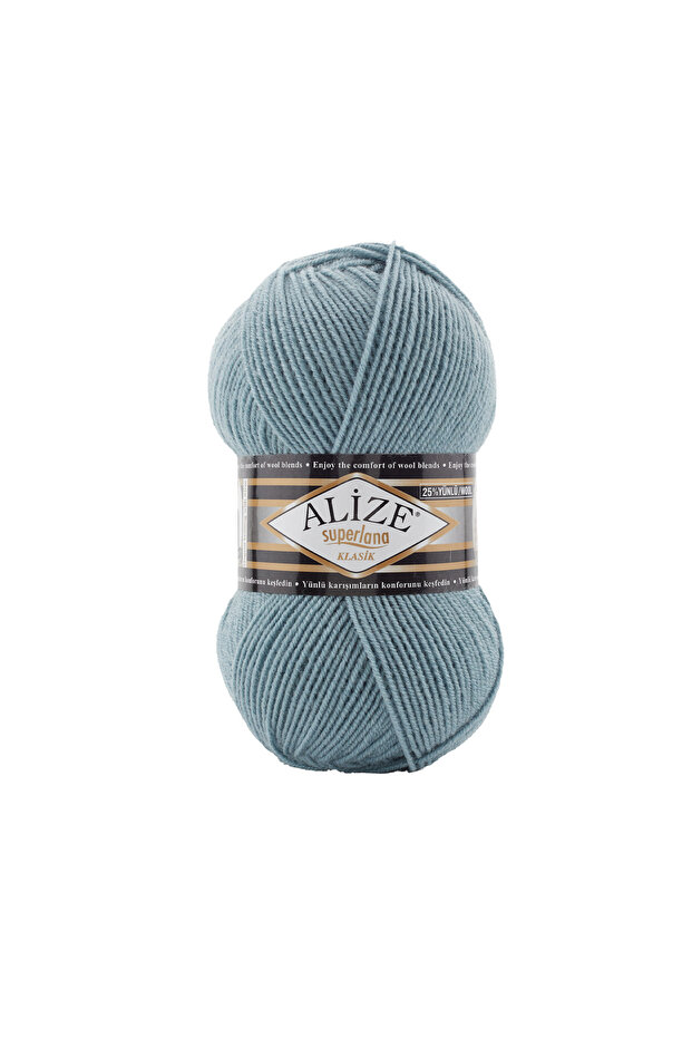 Superlana Classic Hand Knitting Yarn 100g – 75% Acrylic 25% Wool – Color No: 575 - Gray