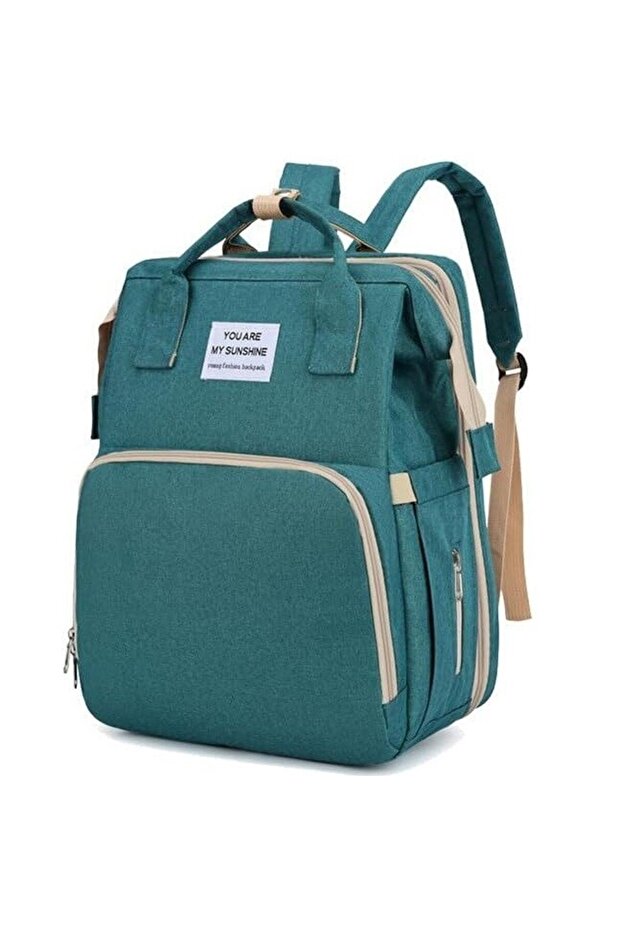 Multifunctional Backpack for Moms Mom, Foldable Crib and Changing Base, Waterproof, Large Capa - 4