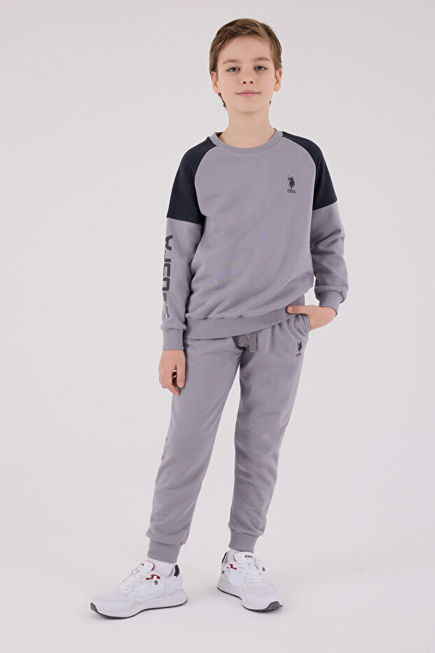U.S. Polo Assn Boys' Gray Tracksuit Set