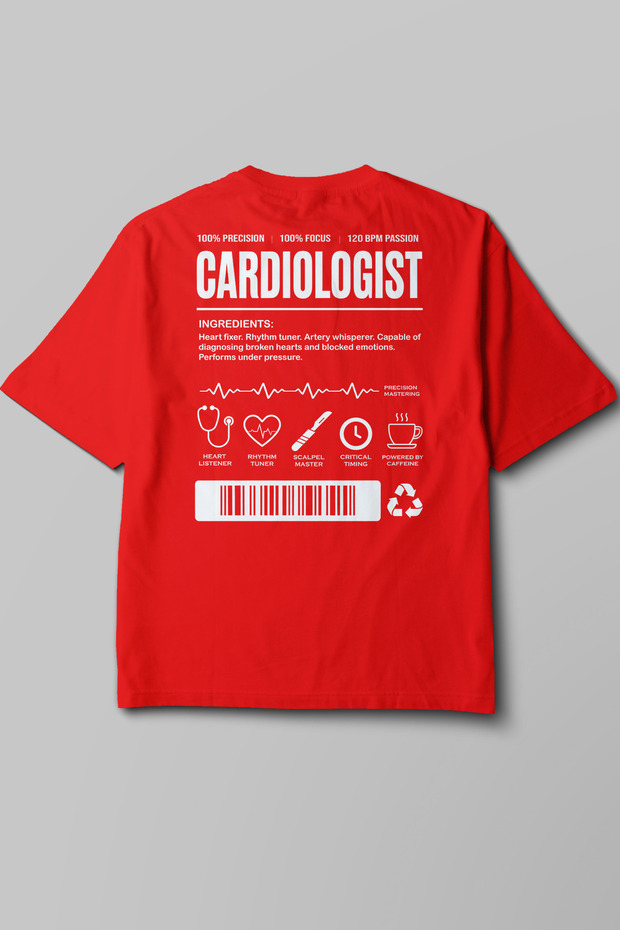 Cardiologist - Oversize T-Shirt Red Unisex