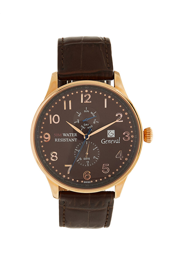 Men's Leather Analog Wrist Watch GL125ROO