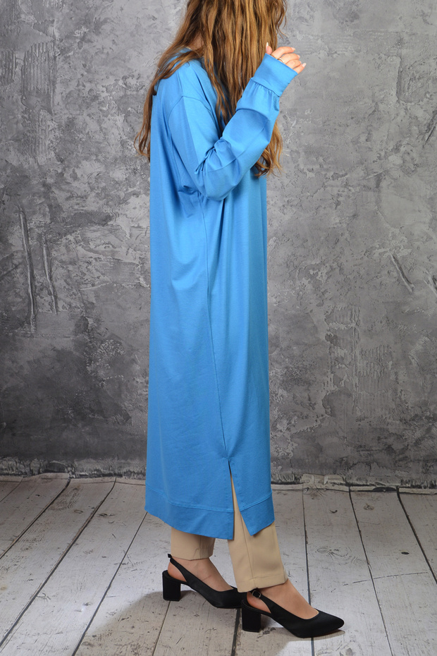 تونيك طويل من قماش القطن الممشط مريح ومريح - 2