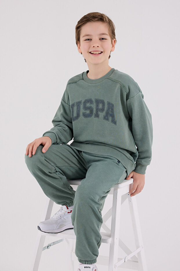 Boy's Winter Regular Fit Green Tracksuit Set Us2229-C-V1