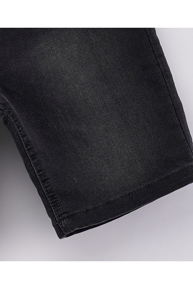 Basic Knitted Denim Short - Grey - 4