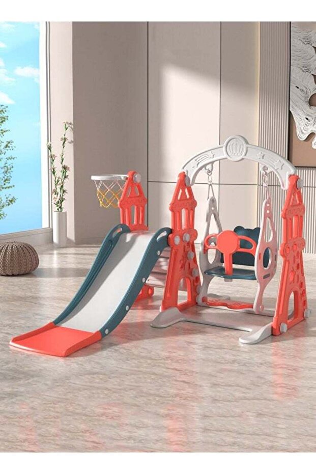 JSAITOYS Three In One Swing And Slide Strong Stability Long Glide Baby Plain Slides Playground - 1