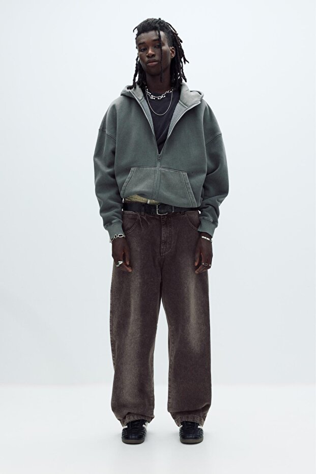 Sprey boyamalı baggy loose jean - 2