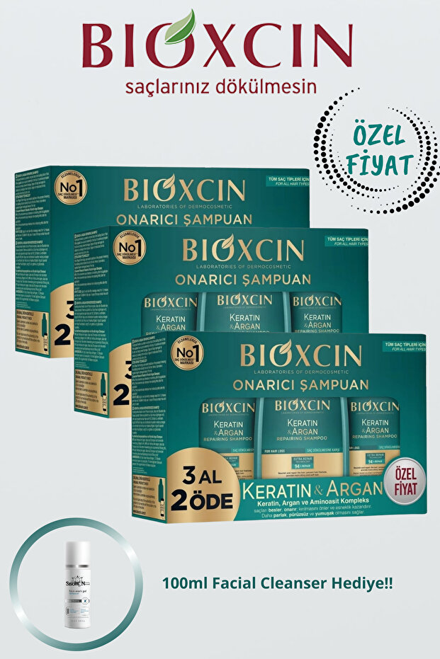 Onarıcı Etkili Keratin & Argan İçerikli Şampuan 3 Al 2 Öde 3 ADET - 1