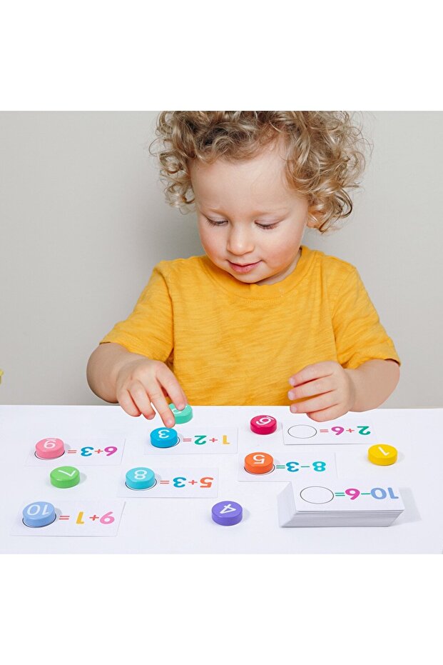 Educational Game – Learn Addition and Subtraction, Wooden Numbers, 46 Boards, Ages 3+, Mult - 5