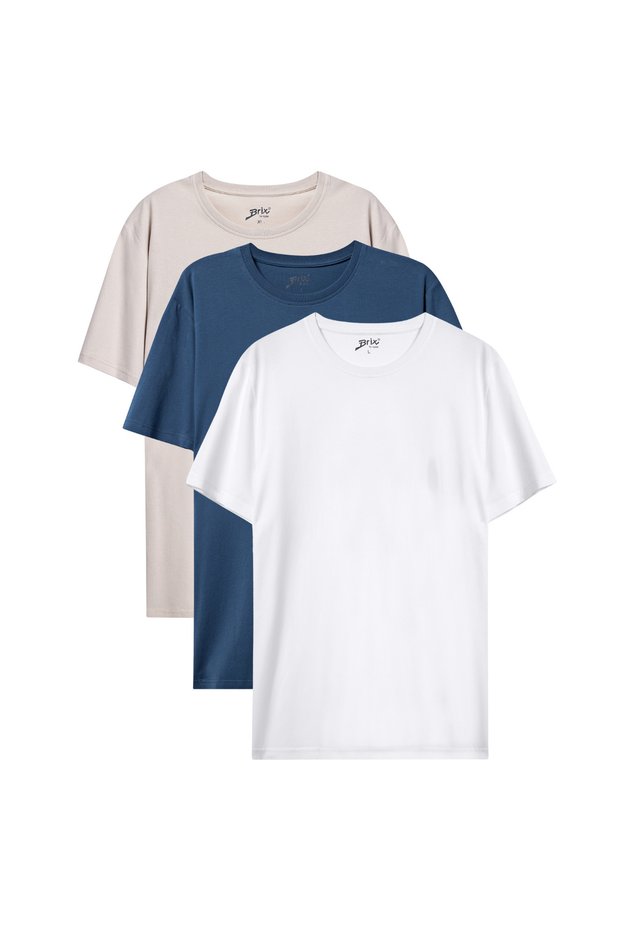 1800 Multi Color Color Men's 3-Piece 100% Cotton Single Jersey T-Shirt