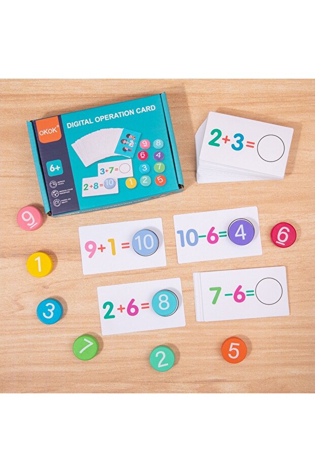 Educational Game – Learn Addition and Subtraction, Wooden Numbers, 46 Boards, Ages 3+, Mult - 4