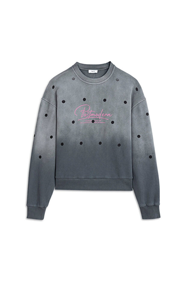 PUANTİYE BASKILI SWEATSHIRT - 3