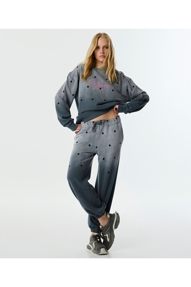 PUANTİYE BASKILI SWEATSHIRT - 5