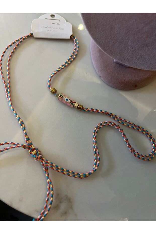 İpli ayarlanabilir mineli kolye - 1