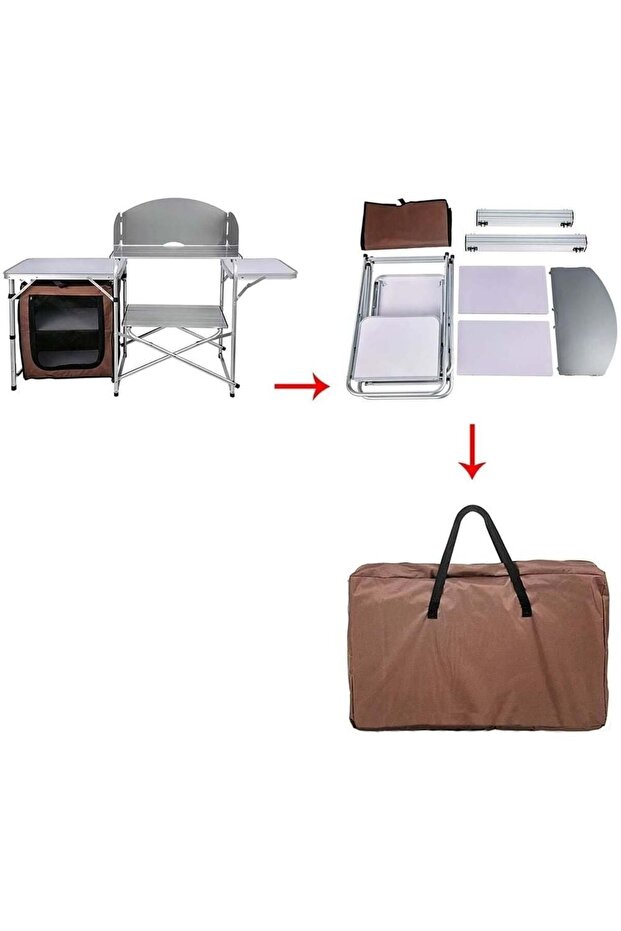 Luxi Katlanır Portatif Kamp Mutfağı Masası MZ - 8