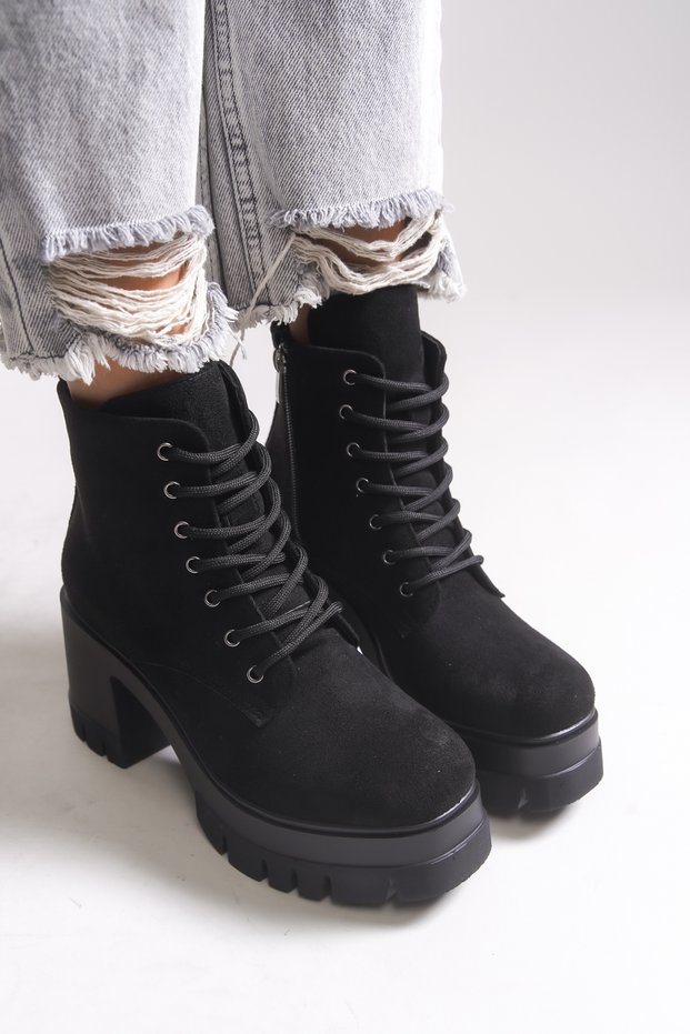 Nvanor Women's Heeled Boots 0012504 Black Suede
