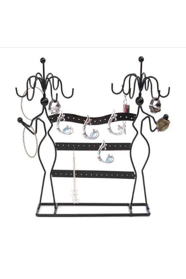 Imported Metal Black Color 35X34 cm Earring Necklace Stand
