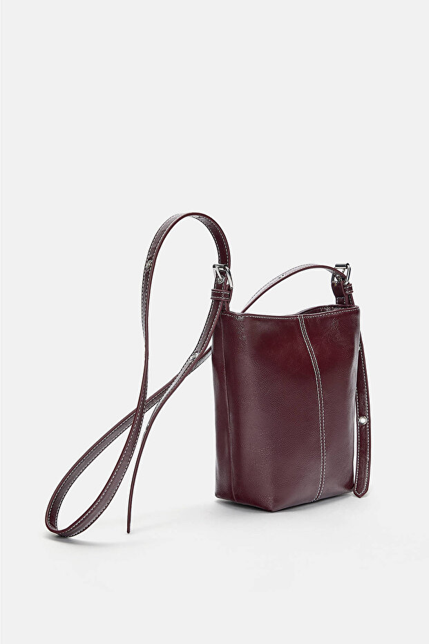 Dikiş detaylı çapraz askılı çanta - 1