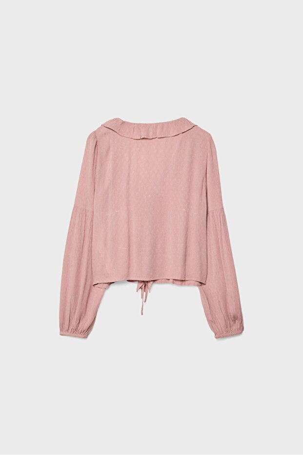 Fırfırlı dökümlü bluz - 6