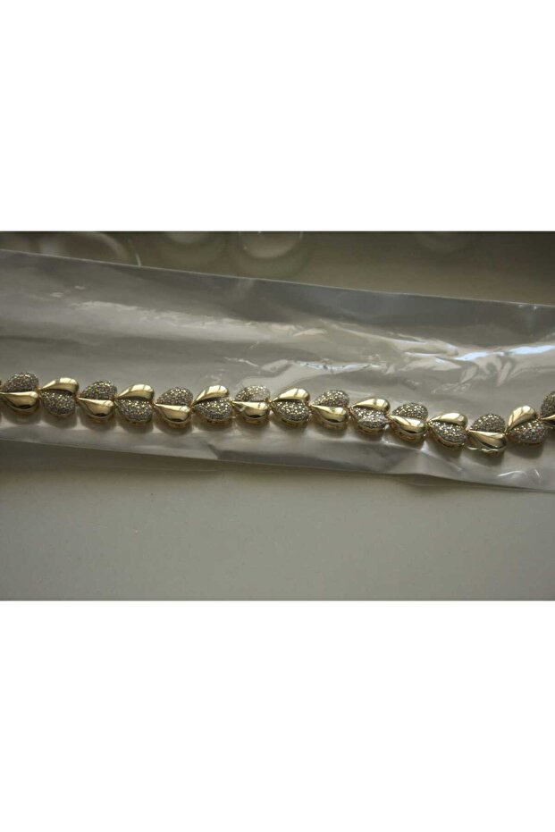 Steel Bracelet with Heart Zircon Stone