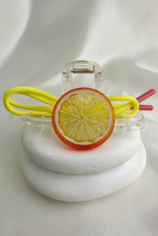 Orange Orange Slice Yellow Rope Detail Transparent Clamp Buckle (12cm)